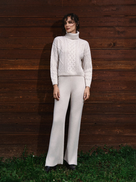 Selen Soft Oat Knit Pants Standard Length
