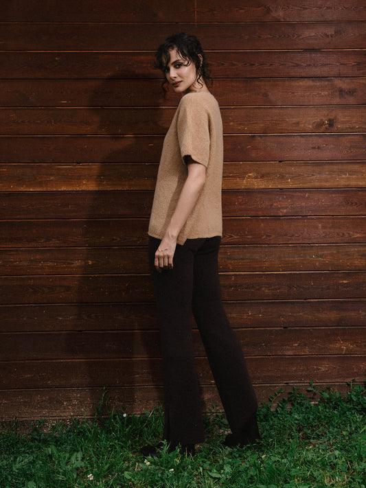 Aura Baby Alpaca Crewneck Tee Honey