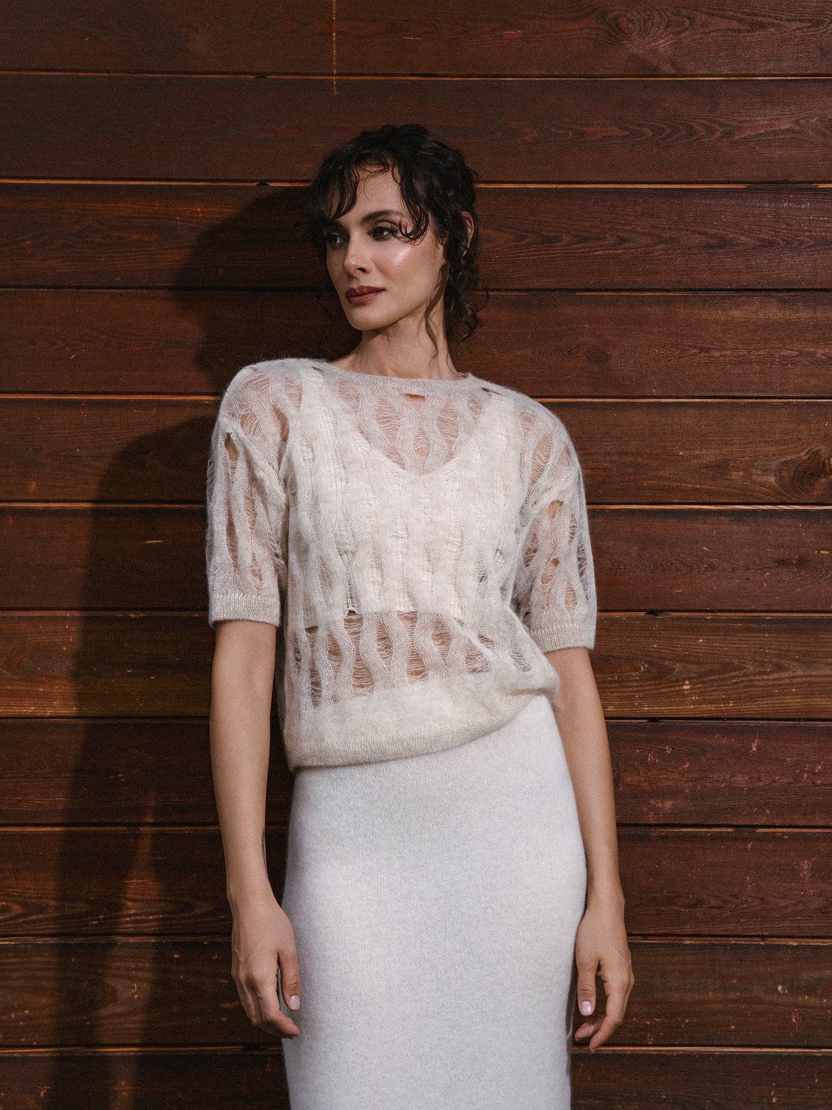 Girocollo Luce in Baby Alpaca Crema