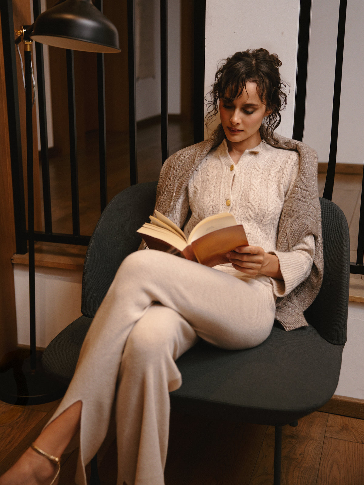 CARDIGAN EN MÉRINOS ESTELLE CRÈME VANILLE