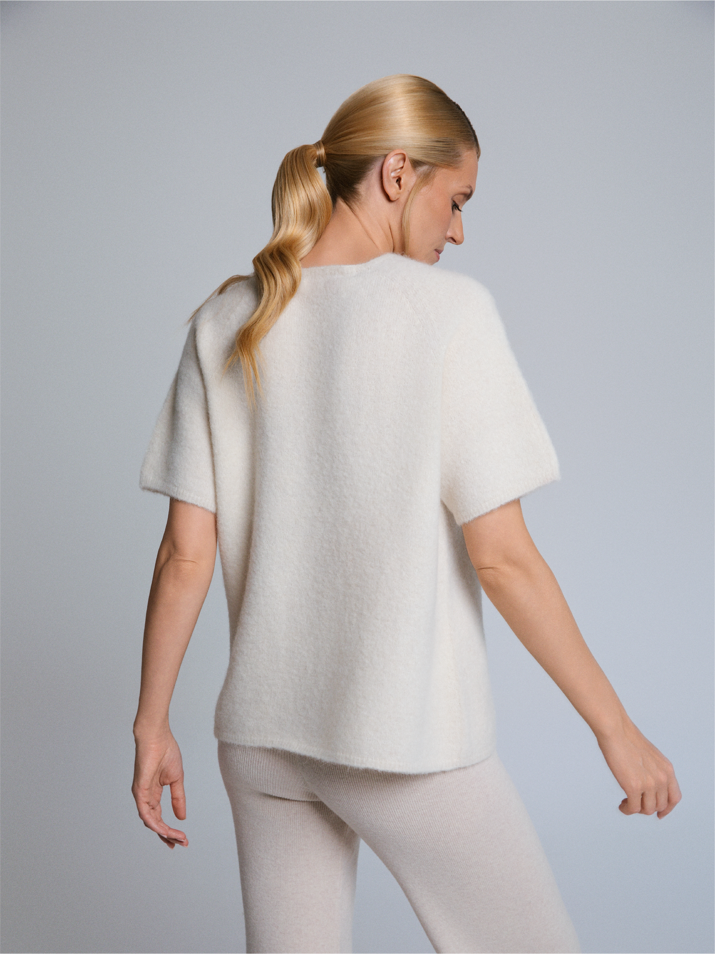 Aura Baby Alpaca Crewneck Tee Ivory
