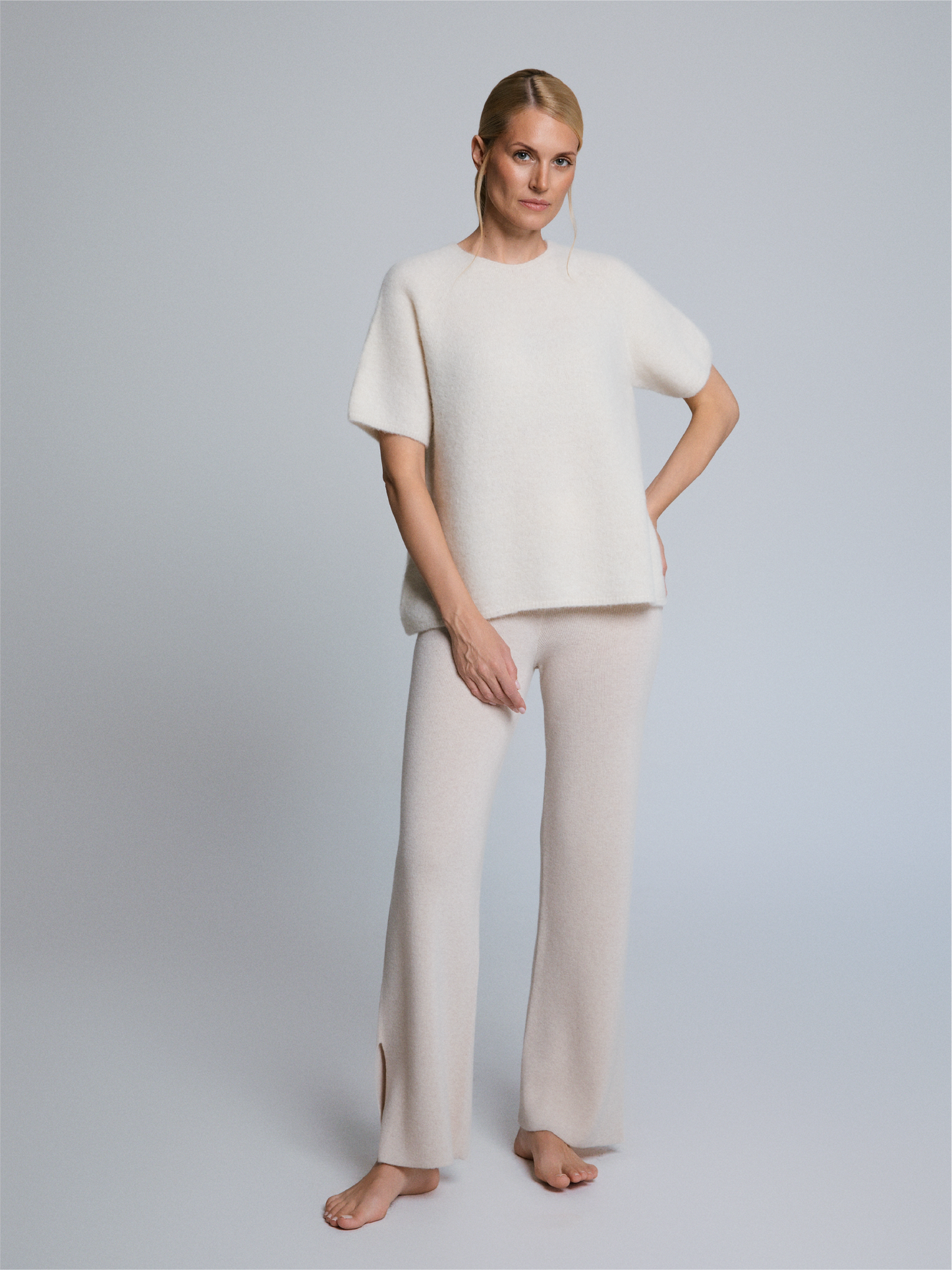 Aura Baby Alpaca Crewneck Tee Ivory