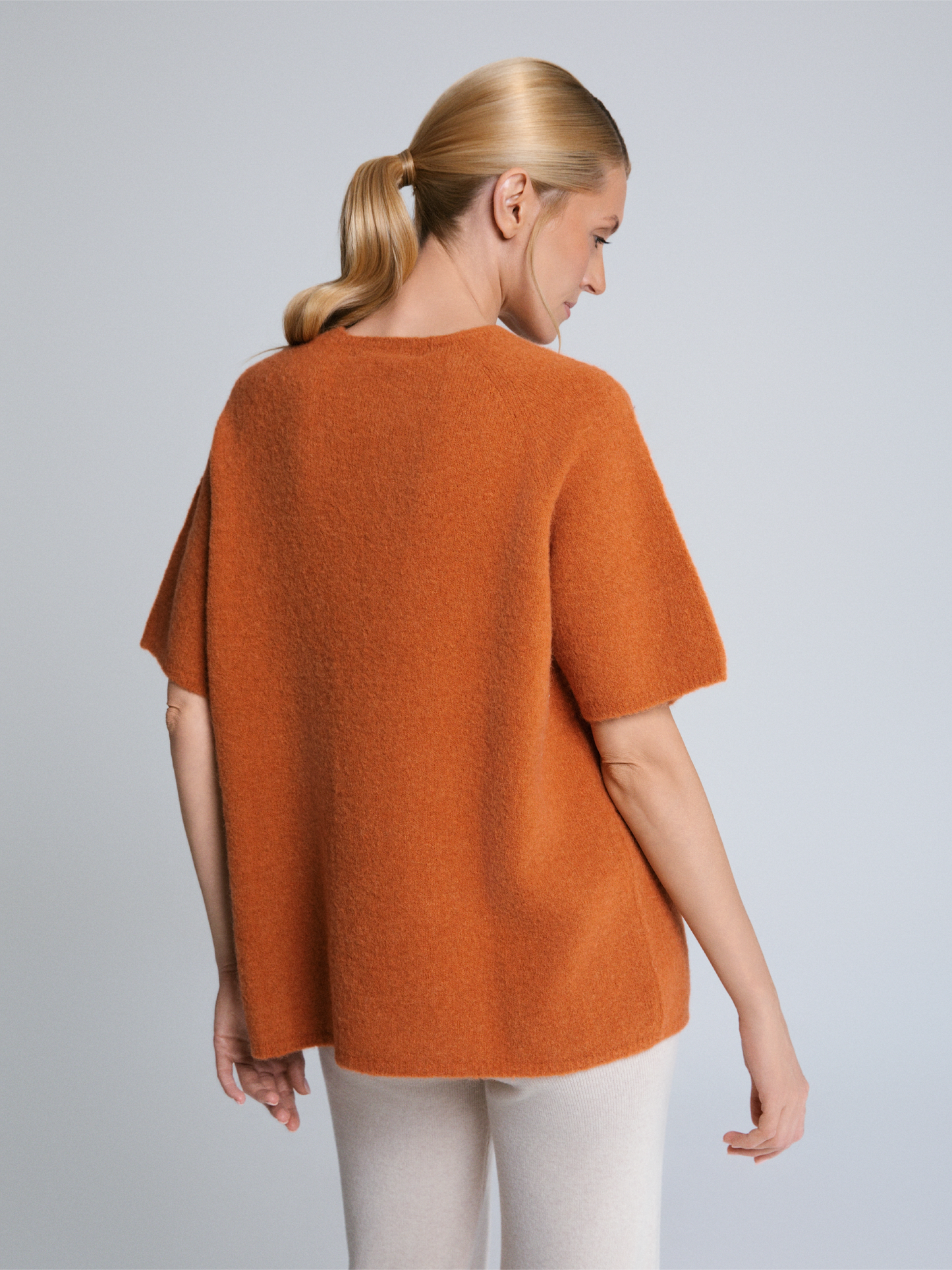 Maglietta girocollo Aura Baby Alpaca Terracotta