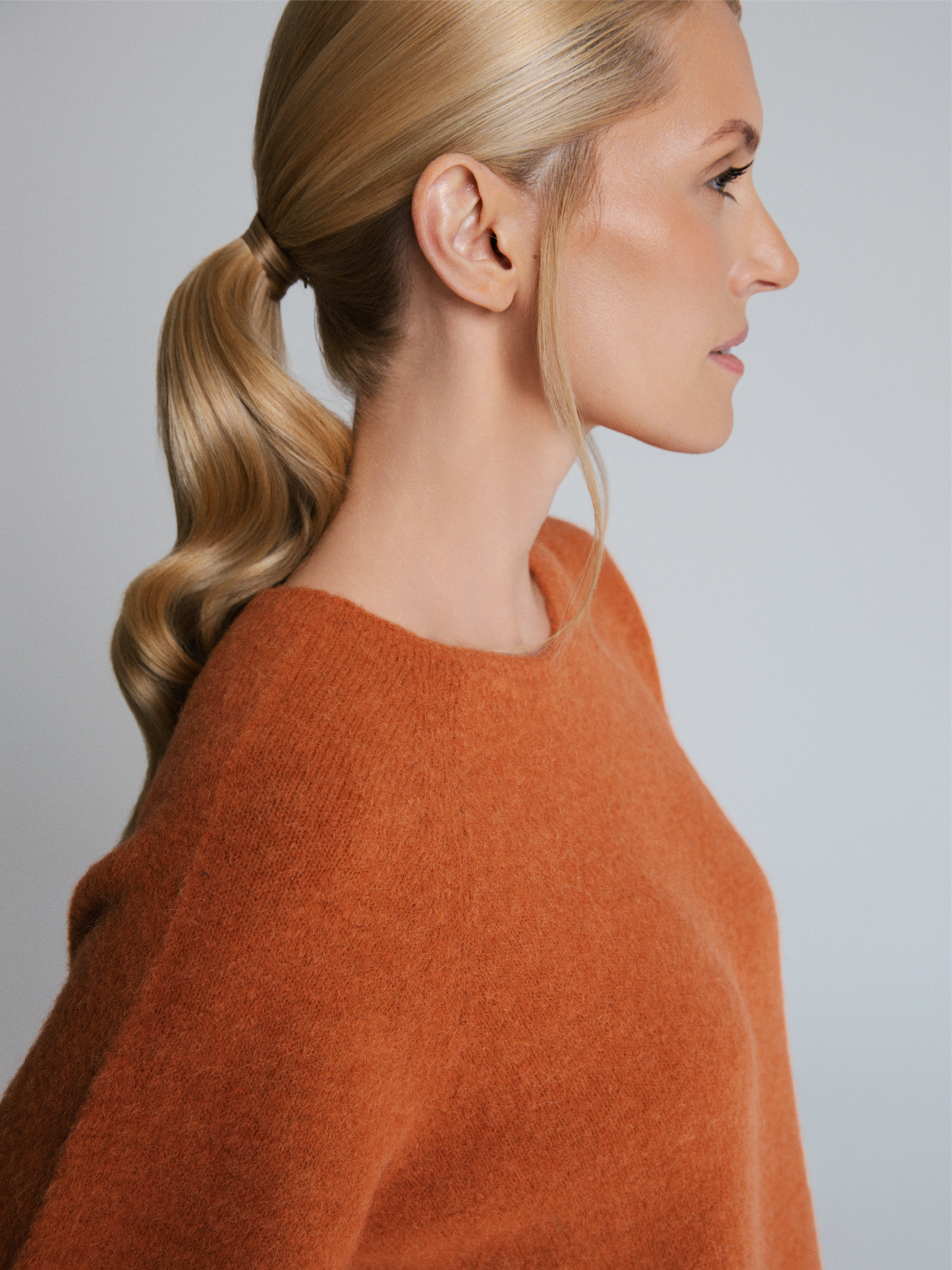 Maglietta girocollo Aura Baby Alpaca Terracotta