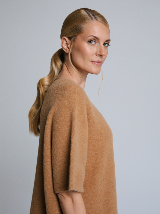 Aura Baby Alpaca Crewneck Tee Honey