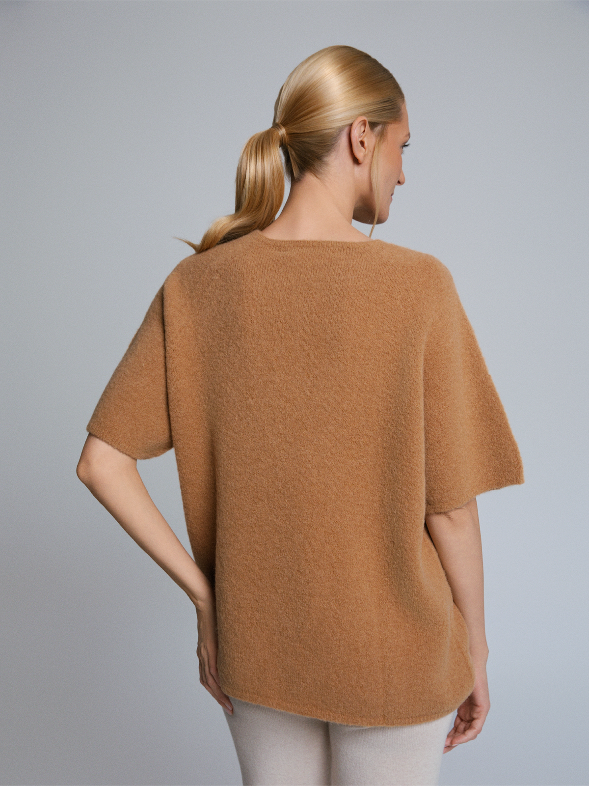 Maglietta girocollo Aura Baby Alpaca Honey