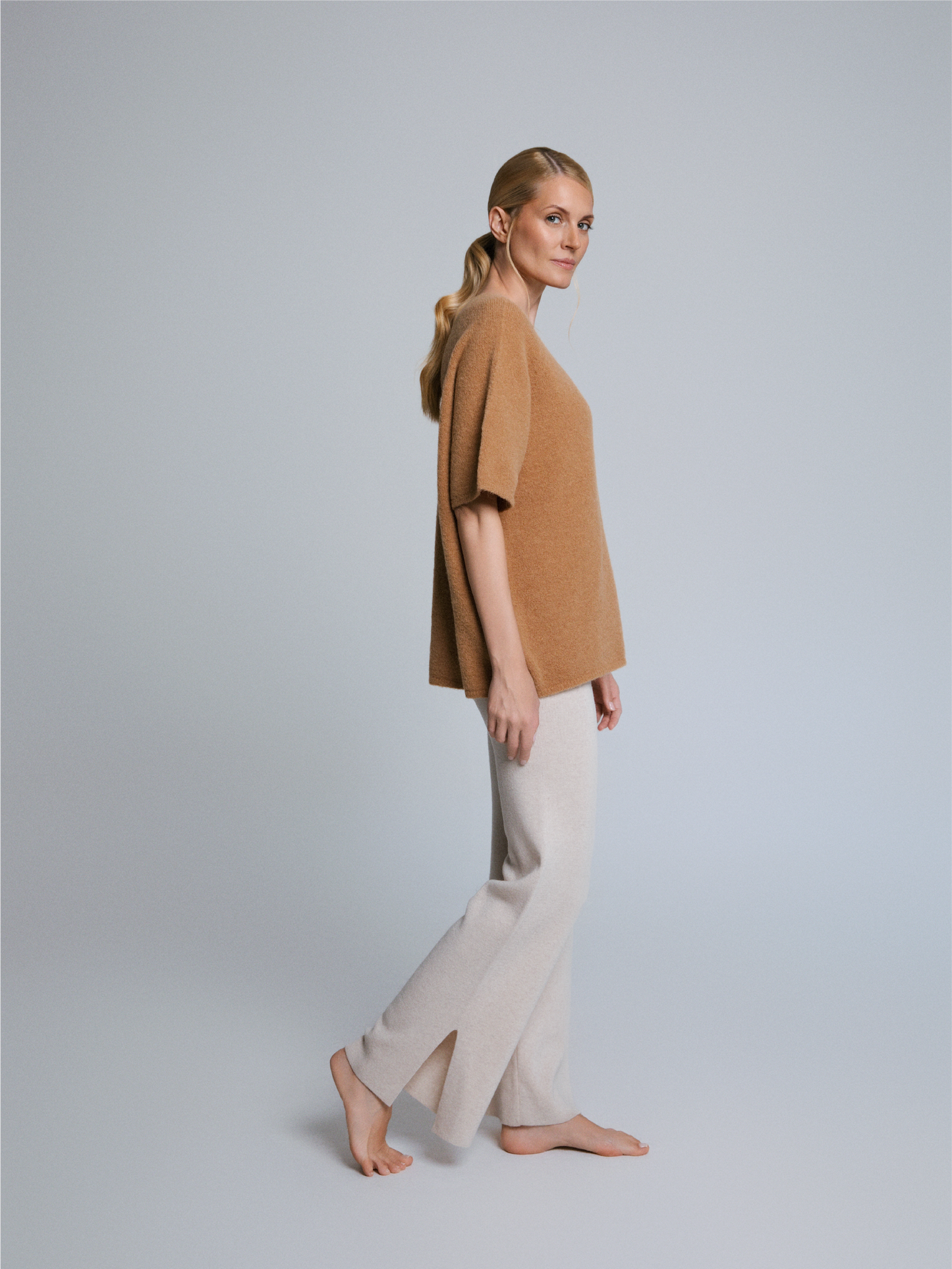 Aura Baby Alpaca Crewneck Tee Honey
