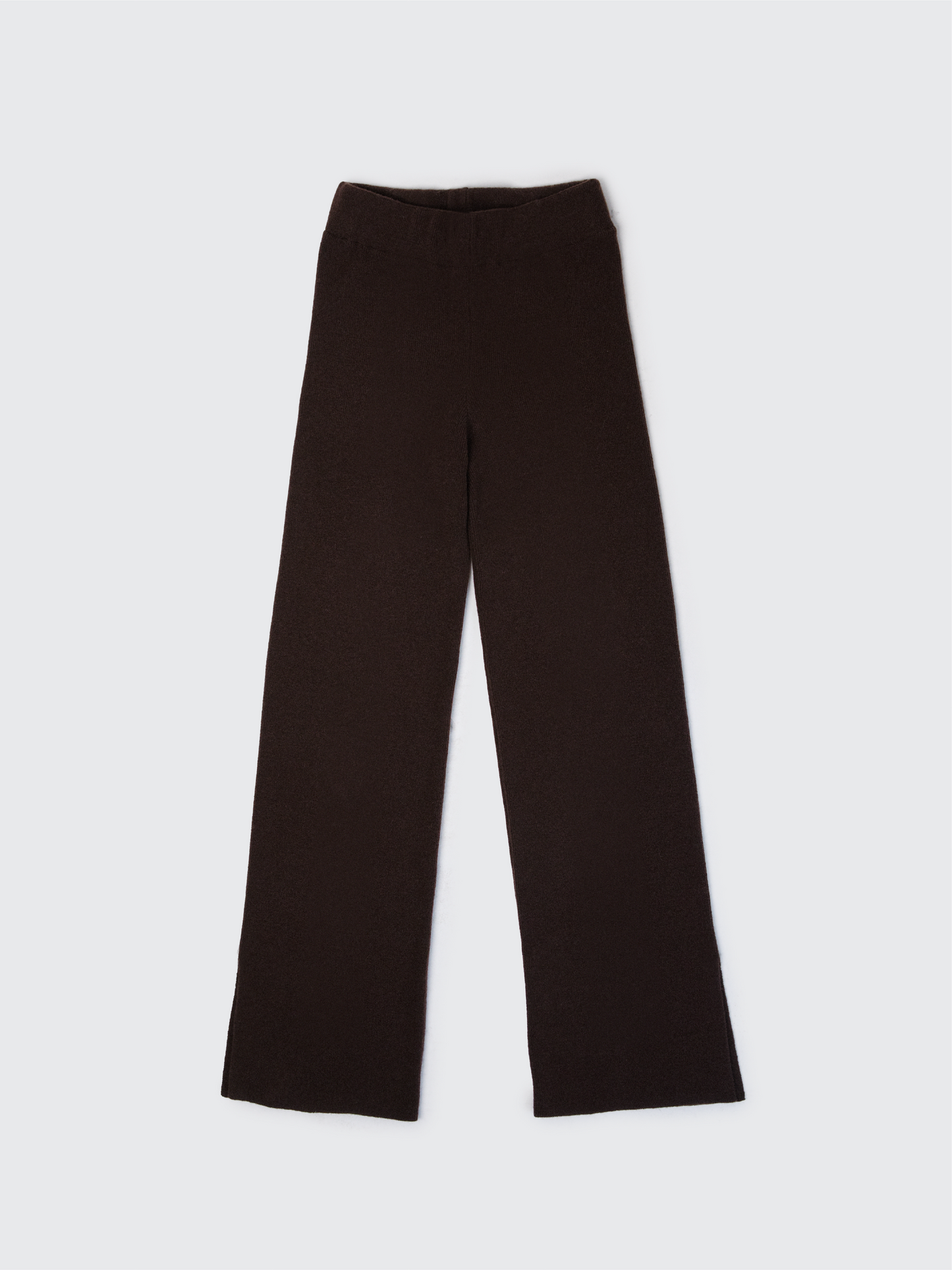 Pantaloni lunghi in maglia color cioccolato intenso Selen
