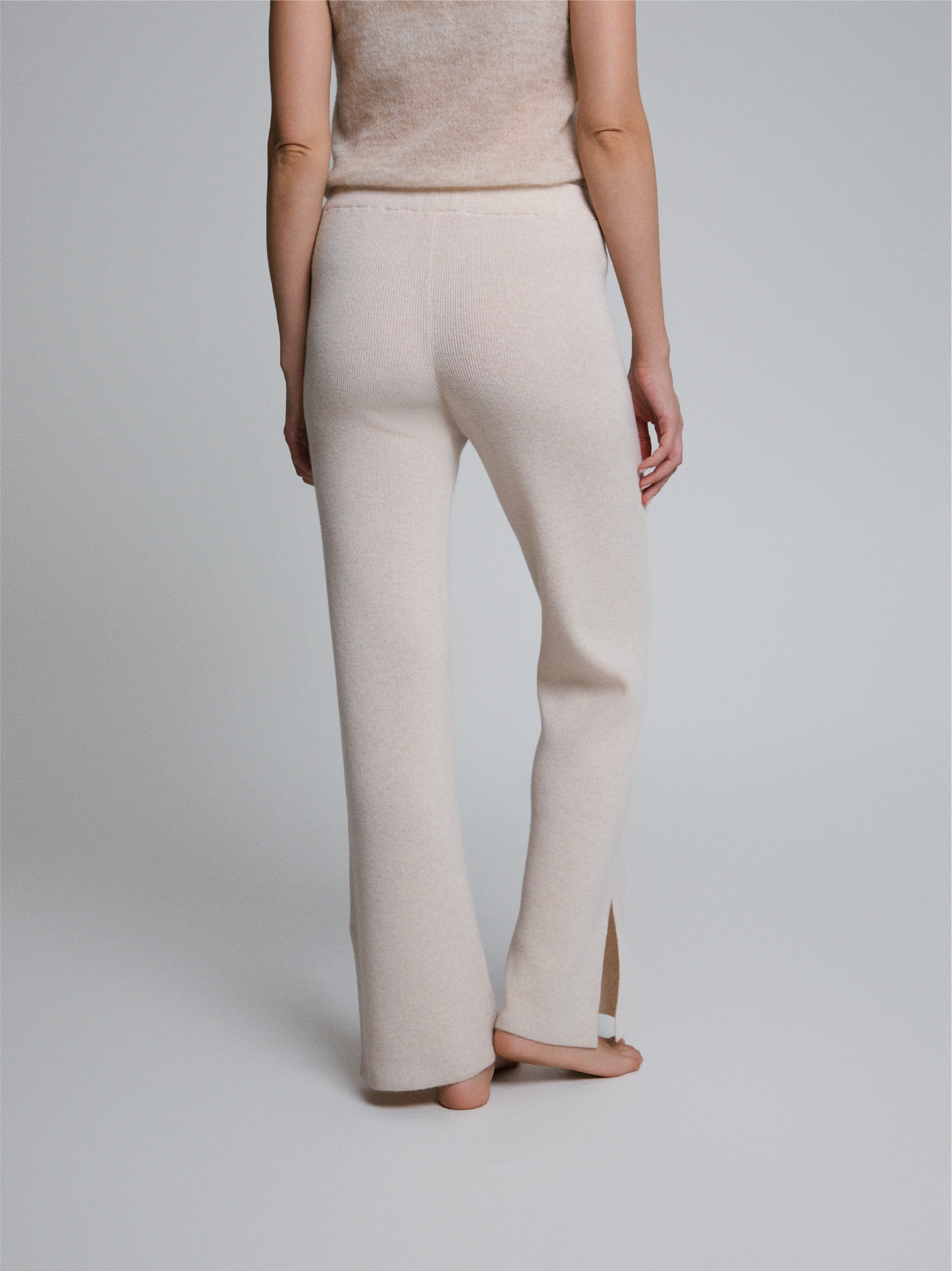 Selen Soft Oat Knit Pants Long Fit