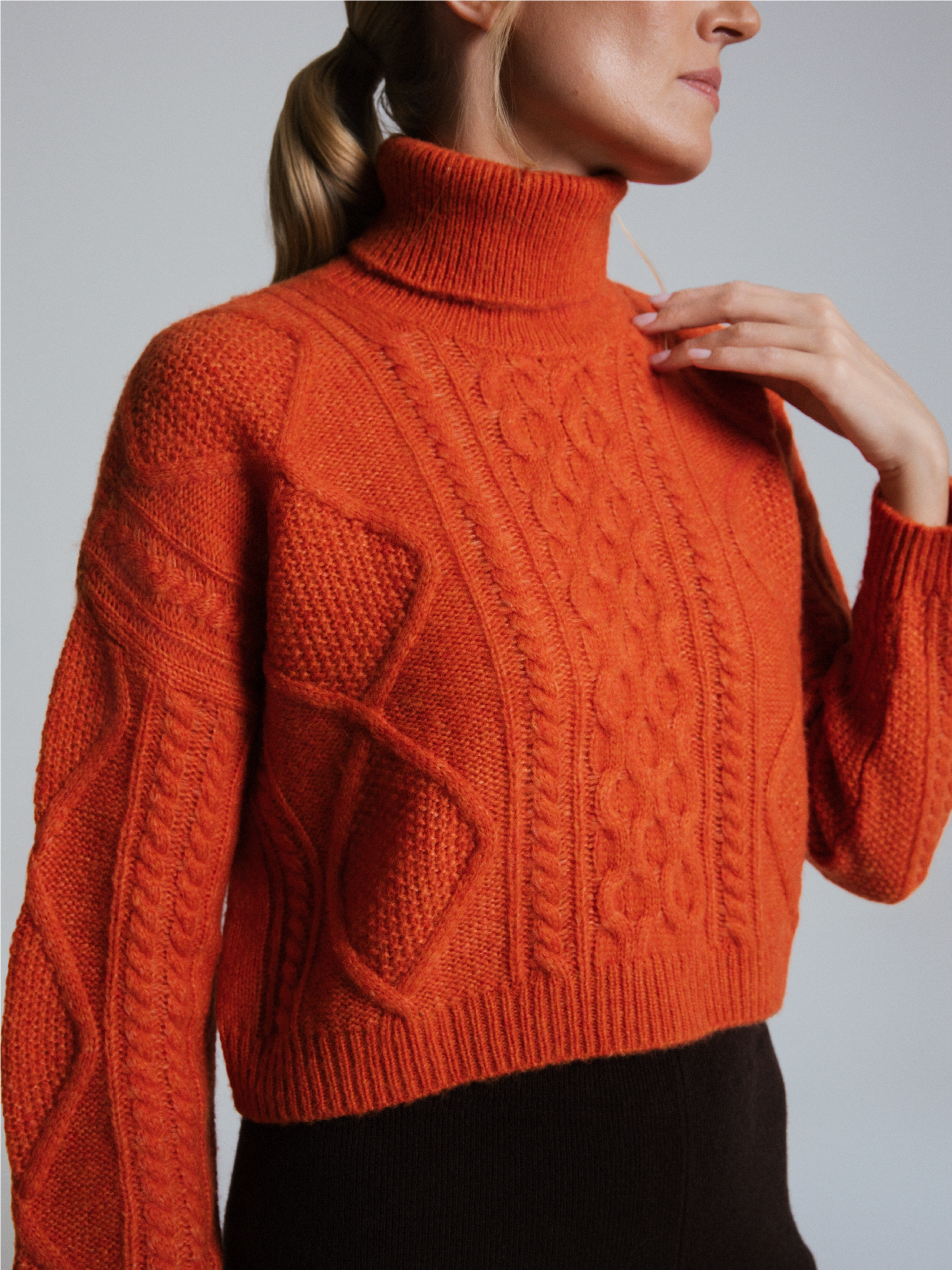 Maglione Dolce Vita in maglia a trecce rosso fiamma Selen