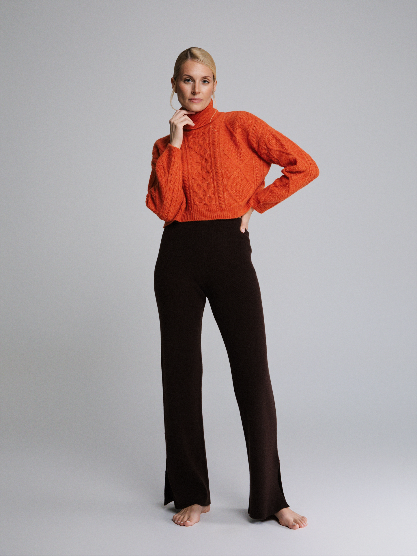 Maglione Dolce Vita in maglia a trecce rosso fiamma Selen