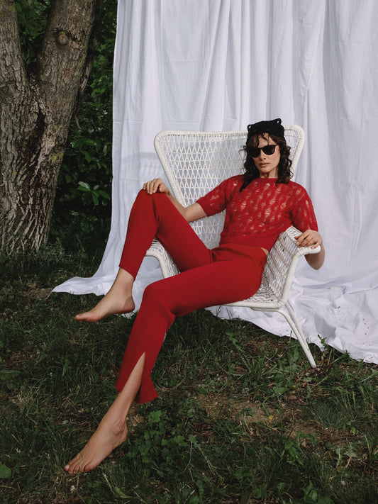 Luce Baby Alpaca Crewneck Deep Red