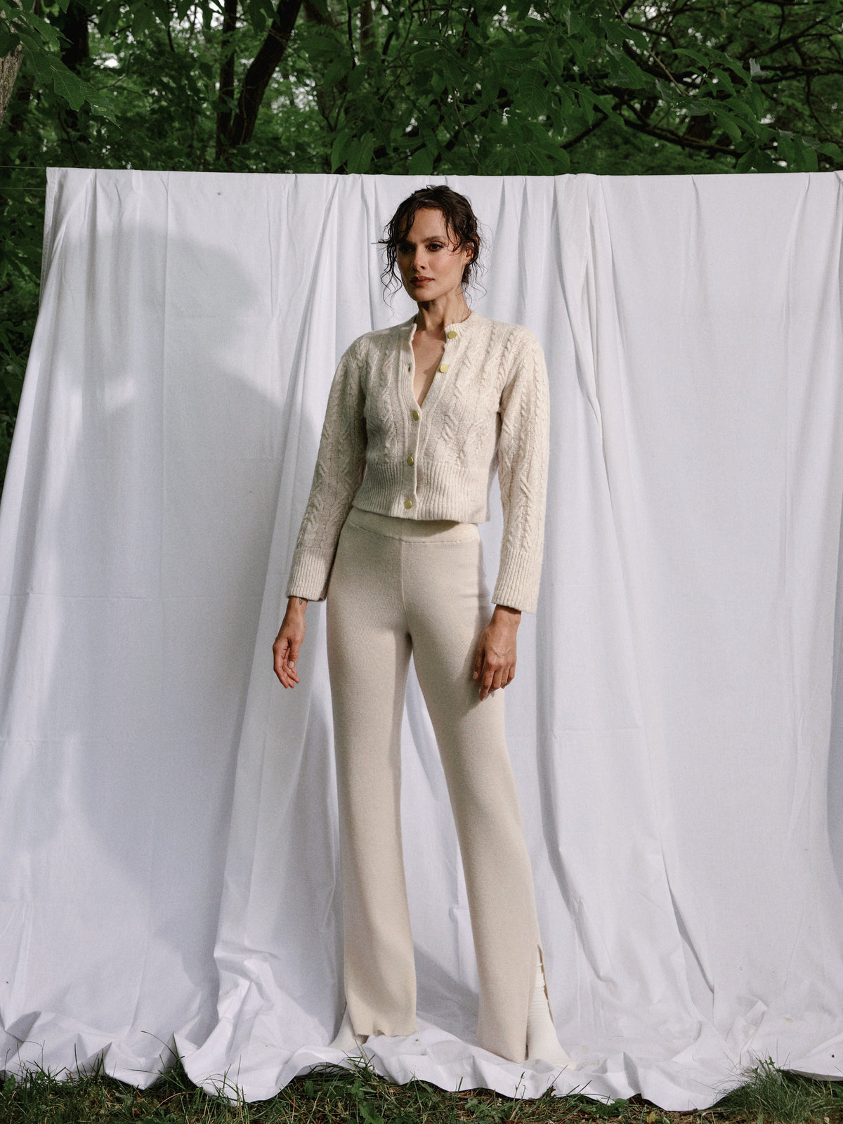 CARDIGAN EN MÉRINOS ESTELLE CRÈME VANILLE