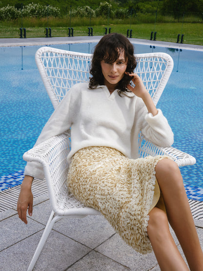 VENEZIA SEQUIN SKIRT OFF WHITE