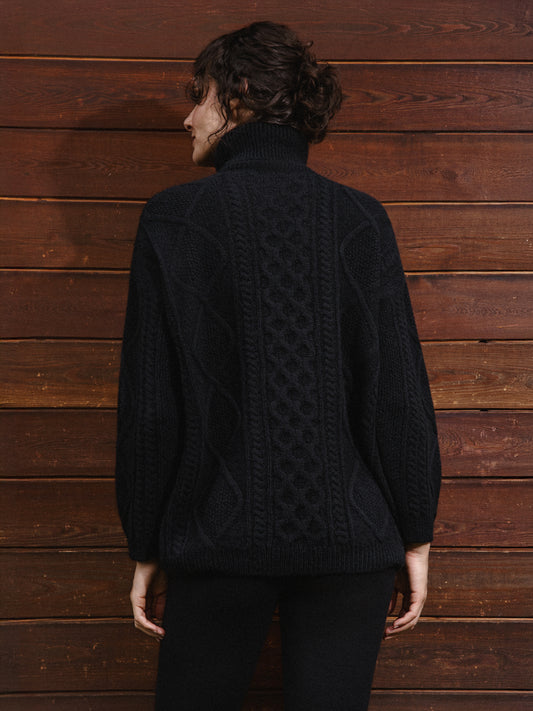 ETERNA ROLLKRAGENPULLOVER AUS MERINO SCHWARZ
