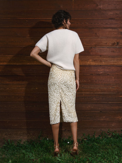 VENEZIA SEQUIN SKIRT OFF WHITE