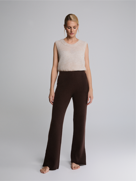 Selen Deep Chocolate  Knit Pants Long Fit