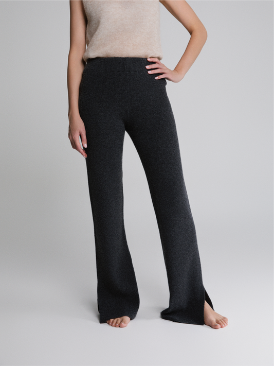 Selen Charcoal Grey Knit Pants Standard Length