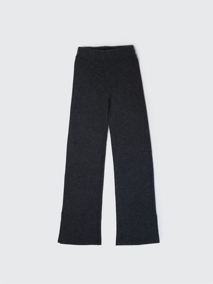 Selen Charcoal Grey Knit Pants Long Fit