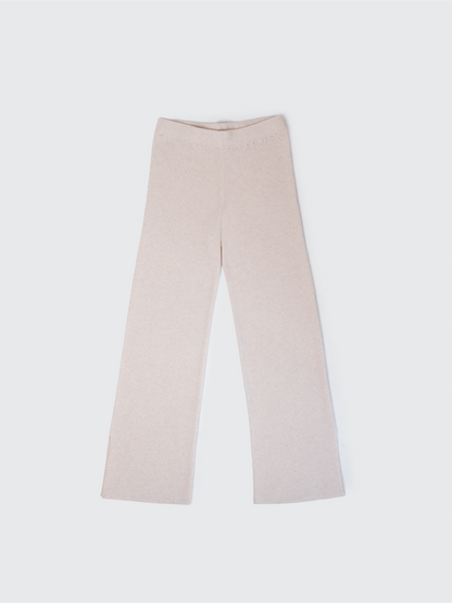 Selen Soft Oat Knit Pants Long Fit