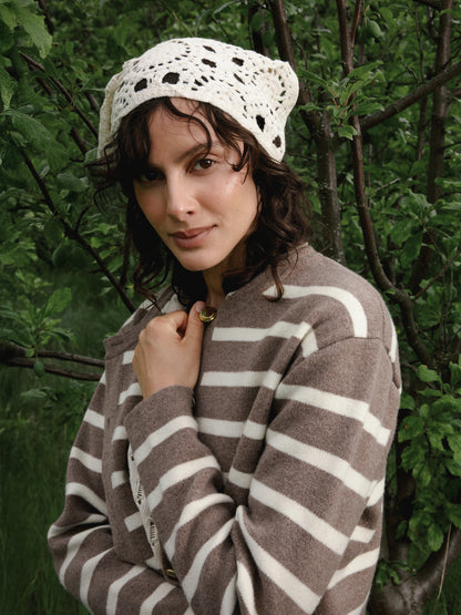 Riviera Cardigan 100% Recycled Extrafine Merino Wool Taupe