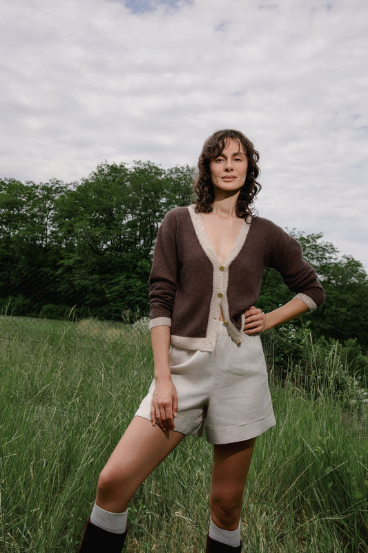 Positano Soft Baby Alpaca Cardigan Chocolate