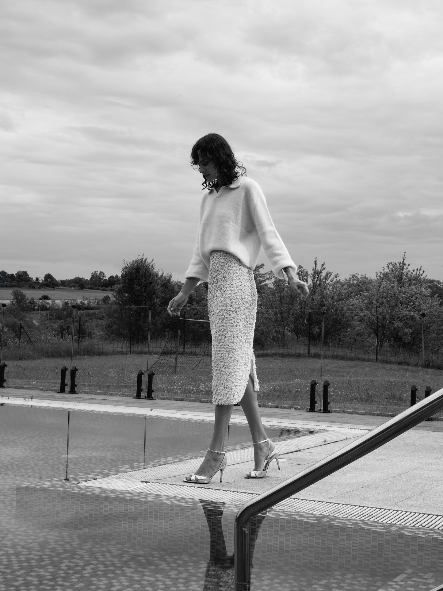 VENEZIA SEQUIN SKIRT OFF WHITE