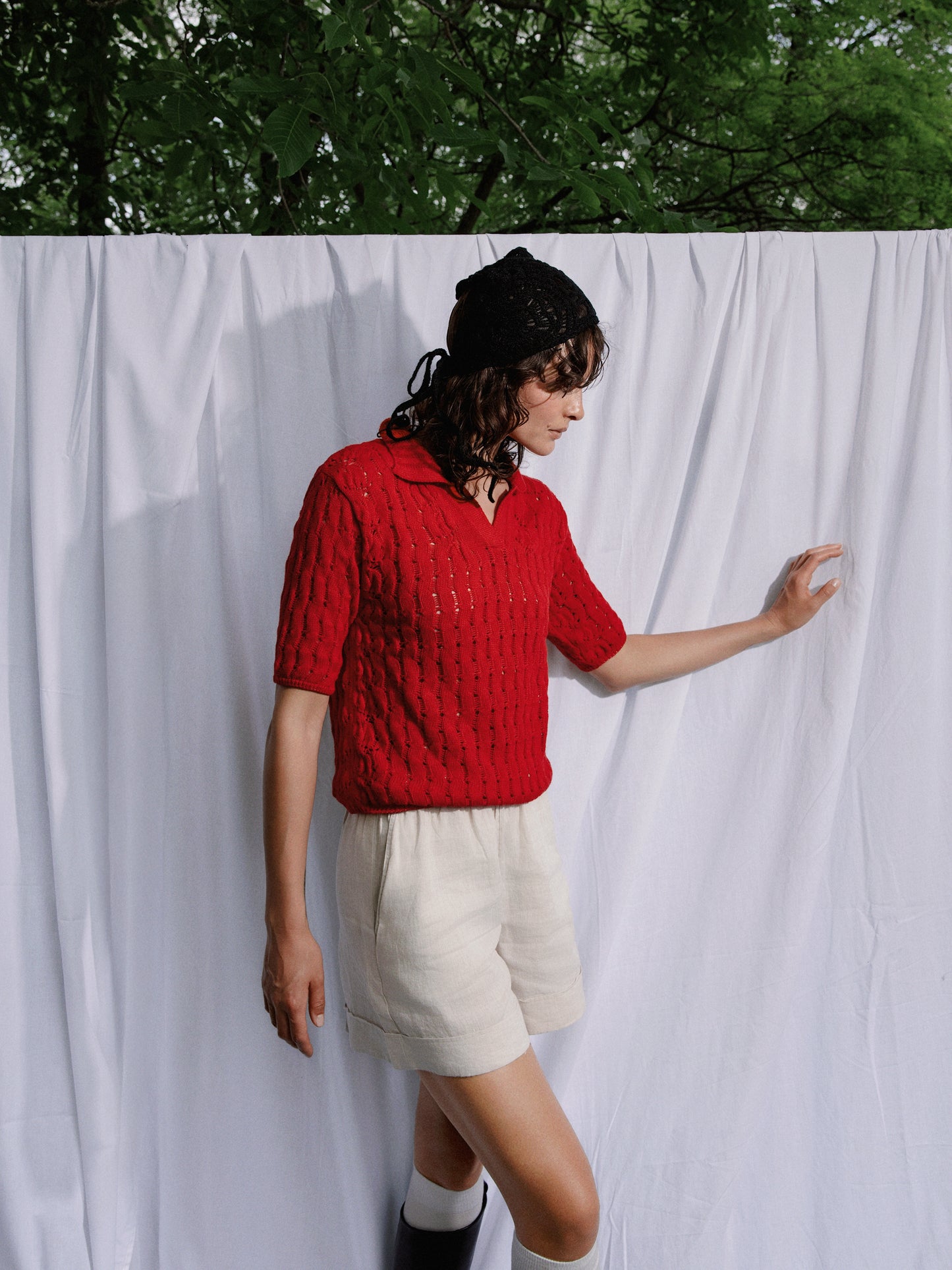Polo de Punto de Algodón Portofino Rojo Coral