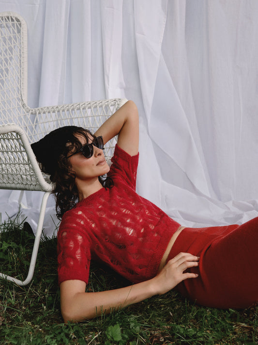 Luce Baby Alpaca Crewneck Deep Red