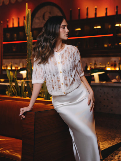 Aria Baby Alpaca Cardigan Milk White