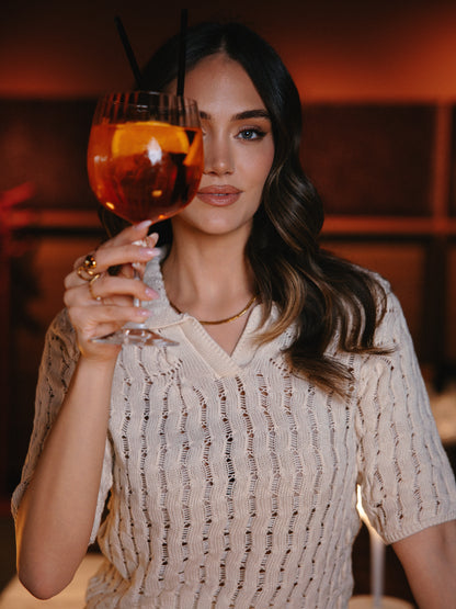 Aura Baby Alpaka Rundhals-T-Shirt Terracotta