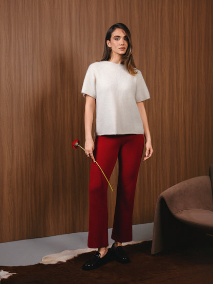 Selen Deep Red Knit Pants Standard Length