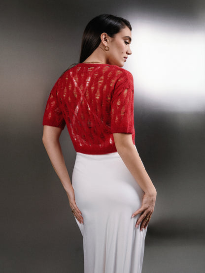 Luce Baby Alpaca Crewneck Deep Red