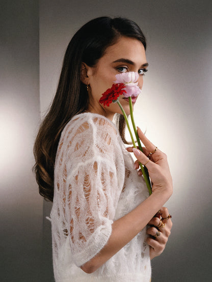 Aria Baby Alpaca Cardigan Milk White