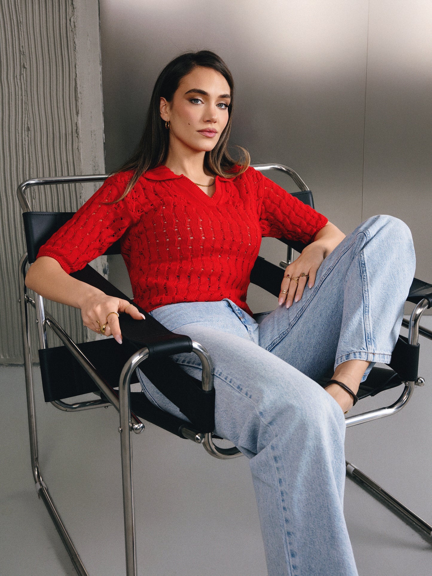 Polo en maille de coton Portofino Rouge Corail