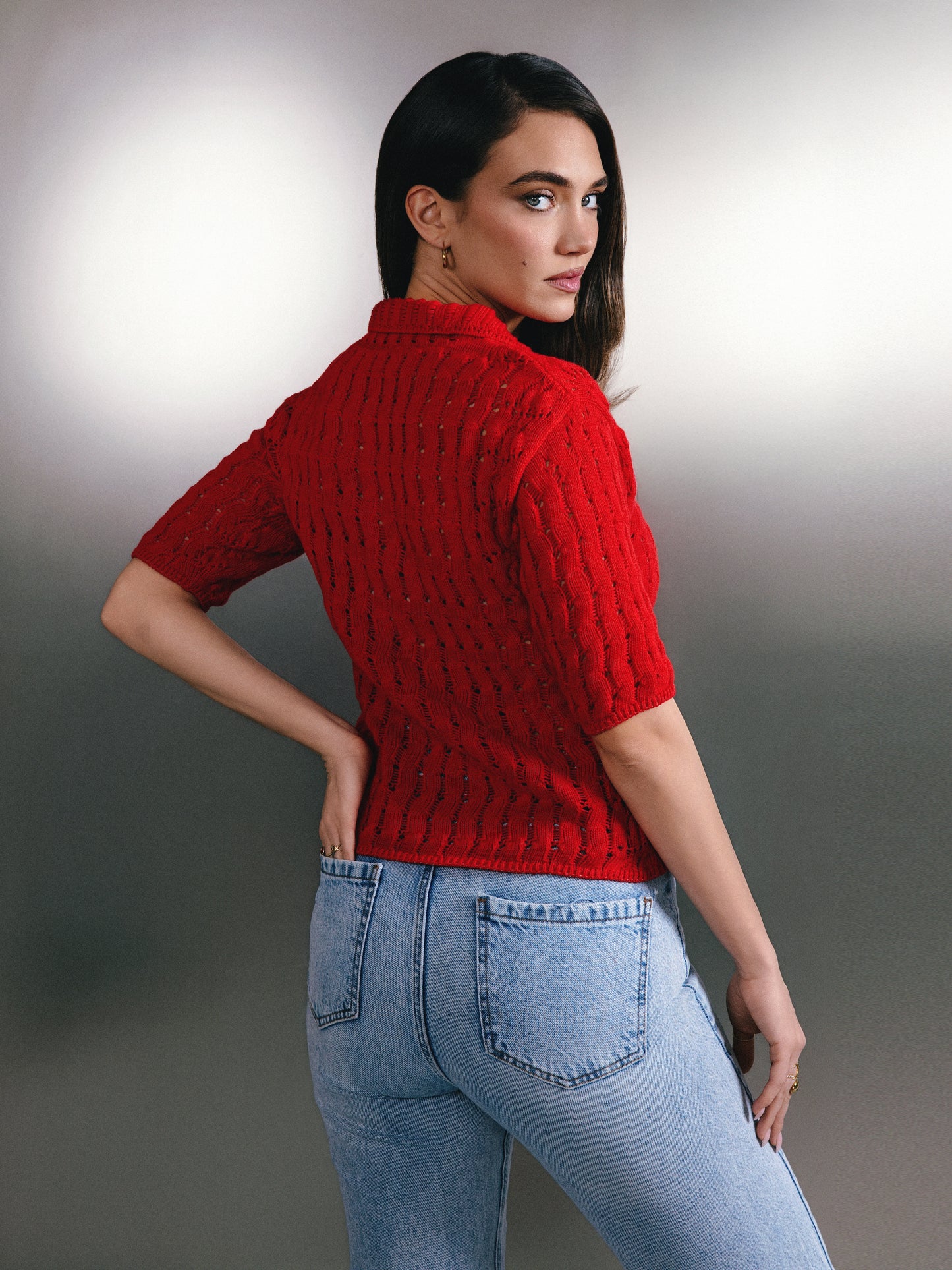 Polo en maille de coton Portofino Rouge Corail