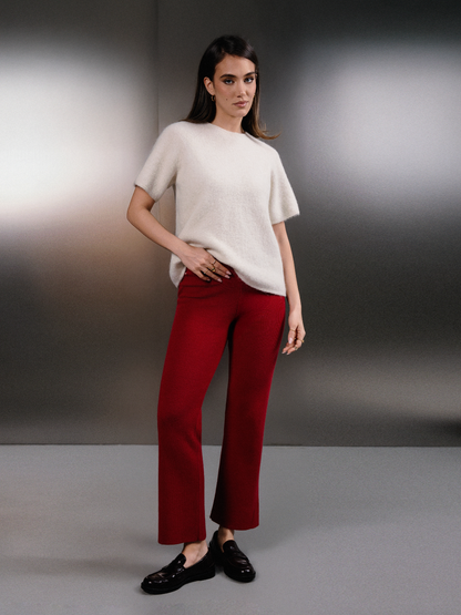 Selen Deep Red Knit Pants Standard Length