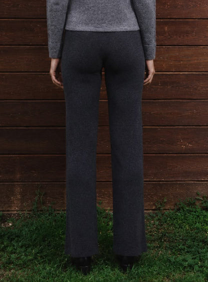 Pantalón de Punto Selen Gris Antracita Largo Estándar