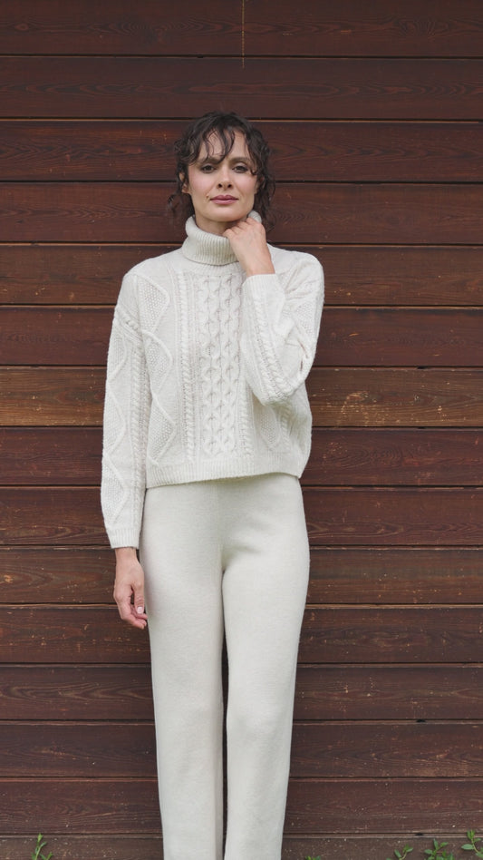 Selen Ivory Cable Knit Dolce Vita Sweater